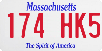 MA license plate 174HK5