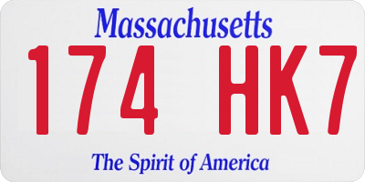 MA license plate 174HK7