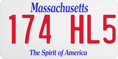 MA license plate 174HL5