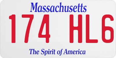 MA license plate 174HL6