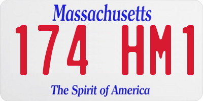 MA license plate 174HM1