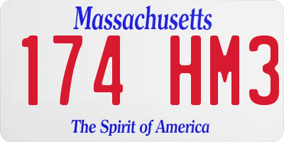MA license plate 174HM3