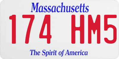 MA license plate 174HM5