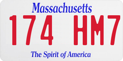 MA license plate 174HM7