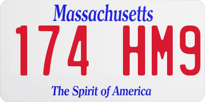 MA license plate 174HM9