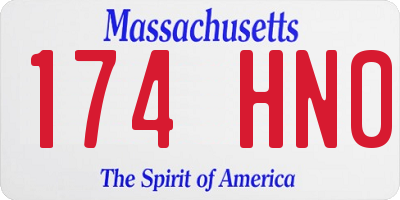 MA license plate 174HN0