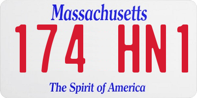 MA license plate 174HN1