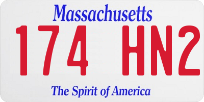 MA license plate 174HN2