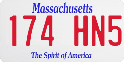 MA license plate 174HN5