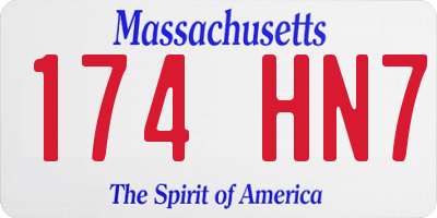MA license plate 174HN7