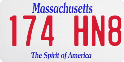 MA license plate 174HN8