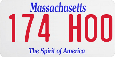 MA license plate 174HO0