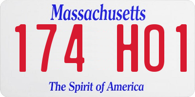MA license plate 174HO1