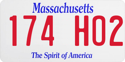 MA license plate 174HO2
