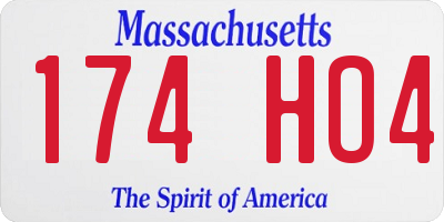 MA license plate 174HO4