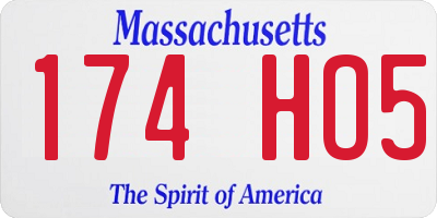 MA license plate 174HO5