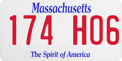 MA license plate 174HO6