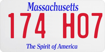 MA license plate 174HO7