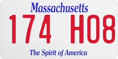 MA license plate 174HO8