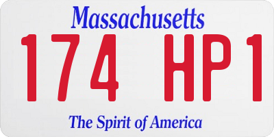 MA license plate 174HP1