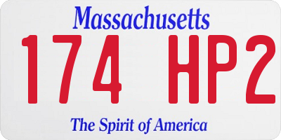 MA license plate 174HP2