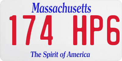 MA license plate 174HP6