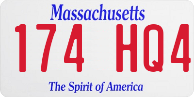 MA license plate 174HQ4
