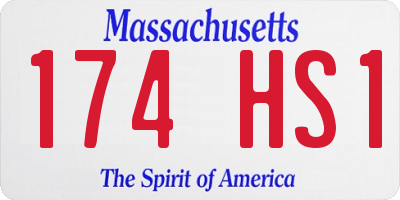 MA license plate 174HS1