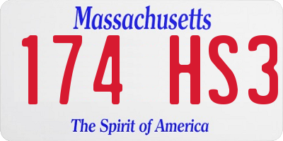 MA license plate 174HS3