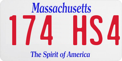 MA license plate 174HS4