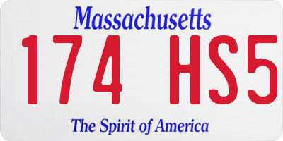 MA license plate 174HS5