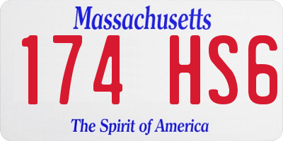 MA license plate 174HS6