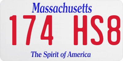 MA license plate 174HS8