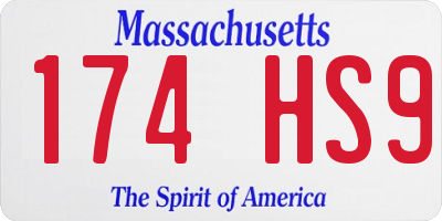 MA license plate 174HS9