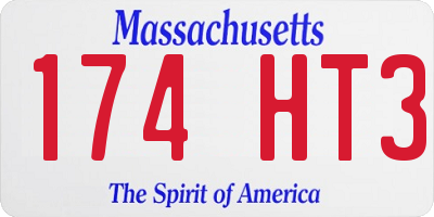 MA license plate 174HT3