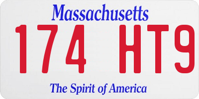MA license plate 174HT9