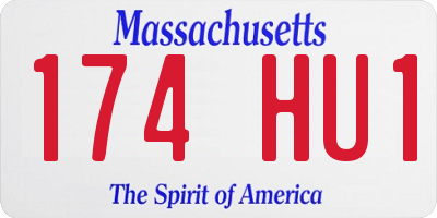 MA license plate 174HU1