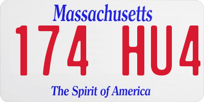 MA license plate 174HU4