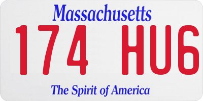 MA license plate 174HU6