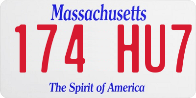 MA license plate 174HU7