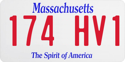 MA license plate 174HV1