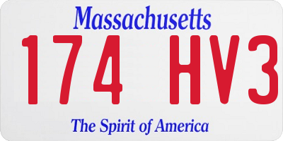 MA license plate 174HV3