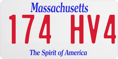 MA license plate 174HV4