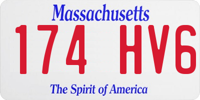 MA license plate 174HV6