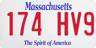 MA license plate 174HV9
