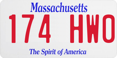 MA license plate 174HW0