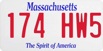 MA license plate 174HW5