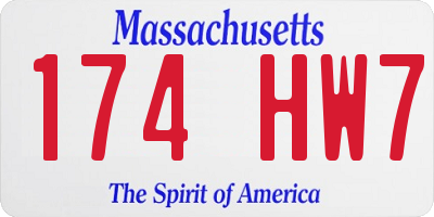 MA license plate 174HW7