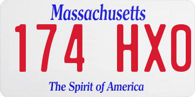 MA license plate 174HX0