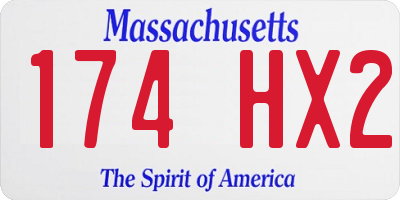 MA license plate 174HX2